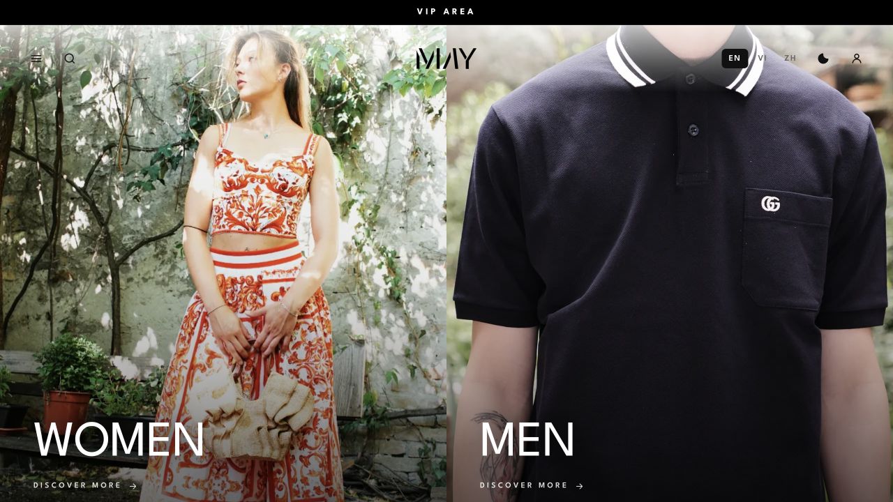 Ảnh chụp trang chủ May Boutique